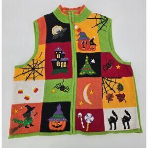 Vintage Y2K Tiara Halloween Sweater Vest – Women’s XL